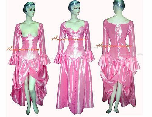 fondcosplay O dress the Story of O with bra nude breasted baby pink Tafetta dress cosplay costume CD/TV[G248]