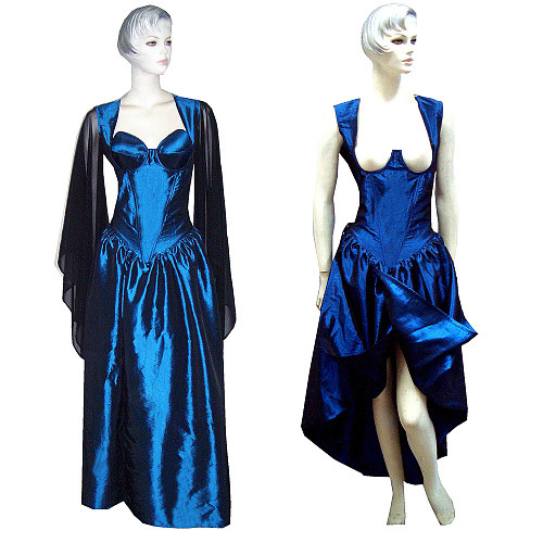 Blue Taffeta O Dress with Sheer Cloak – Story Of O Series [G315]
