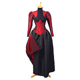 Gothic Red & Black Taffeta Corset O Dress – The Story Of O With Bra nude breasted [G746]
