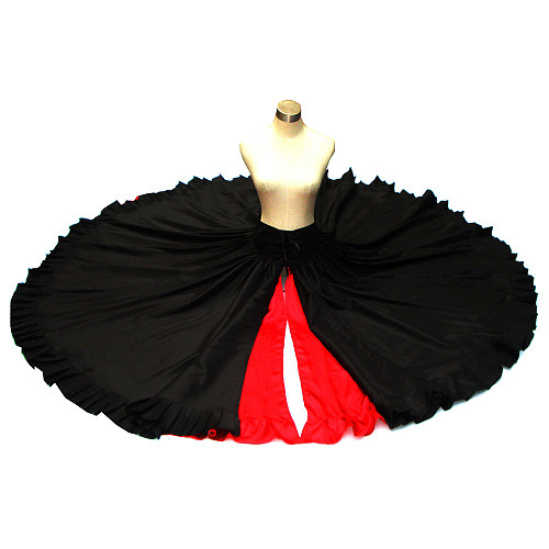Black and Red Satin Overskirt with Ruffled Hem – Story Of O Series [G362]