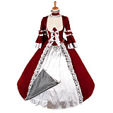 The Story Of O Dress With Bra Red Velvet & Silver Satin Royal Gown [G1329]