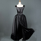 Black Satin O Dress with Removable Bra Cups – The Story Of O Dress With Bra nude breasted [G836]