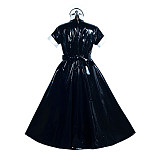 Fondcosplay Heavy PVC Lockable Black French Sissy Maid Dress with Apron [G3919]