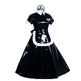 Fondcosplay Heavy PVC Lockable Black French Sissy Maid Dress with Apron [G3919]