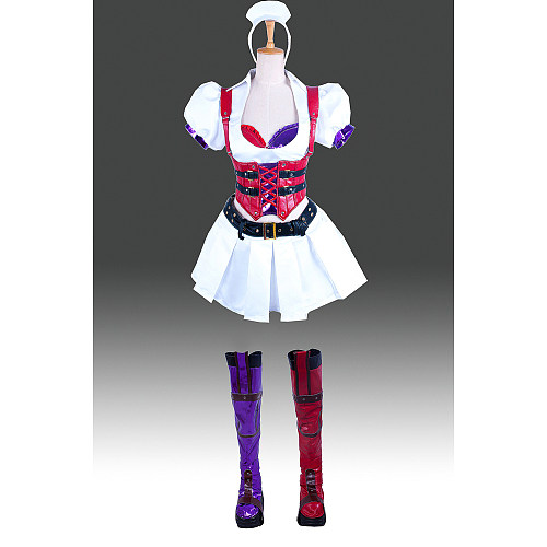 Batman: Arkham Asylum GOTY Harley Quinn Satin Cosplay Costume [G944]