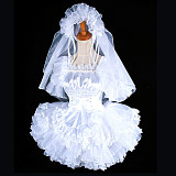 Handmade Lockable Satin Sissy Bridal Maid Dress – White Wedding Style Crossdressing Outfit [G1596]