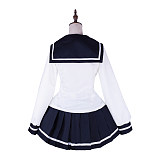 Handmade Polyester School Uniform Navy & White Long Sleeve Sailor Set [G1660]