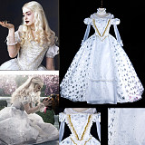 White Queen Satin Medieval Gown Cosplay Dress – Alice in Wonderland [G1474]