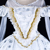 White Queen Satin Medieval Gown Cosplay Dress – Alice in Wonderland [G1474]