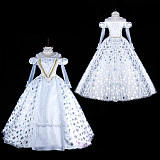 White Queen Satin Medieval Gown Cosplay Dress – Alice in Wonderland [G1474]