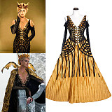 The Huntsman Winter’s War Ravenna Cosplay Costume Golden Dress by Fondcosplay [G3973]