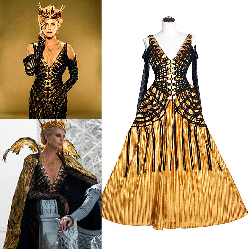 The Huntsman Winter’s War Ravenna Cosplay Costume Golden Dress by Fondcosplay [G3973]
