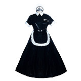 Fondcosplay Heavy PVC Lockable Black French Sissy Maid Dress with Apron [G3919]