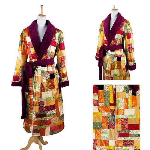 The Hobbit Desolation of Smaug Bilbo Baggins Brocade Night Robe Cosplay Costume [G1339]