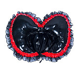 Handmade Sissy Maid Heart Hood in Satin or PVC – Custom Frilly Headpiece with Lockable Option [B002]