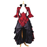 Dark Red Taffeta The Story Of O Corset Gown – Handmade Transformation Dress [G156]