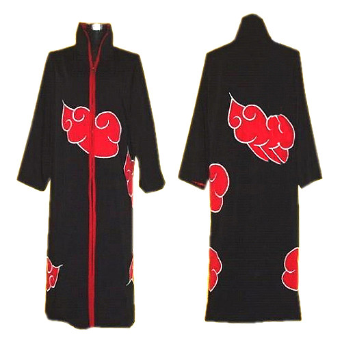 Naruto Akatsuki Cloak in Black Uniform with Red Cloud Symbols [CK157]