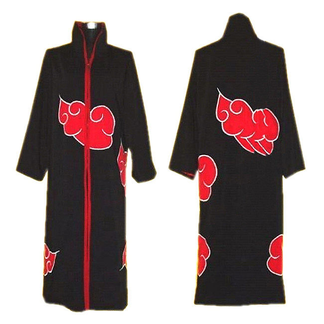 Naruto Akatsuki Cloak in Black Uniform with Red Cloud Symbols [CK157]
