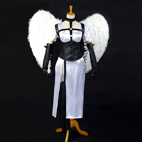 Angel Sanctuary Sara Mudo Satin Winged Cosplay Dress – Black & White [CK066]