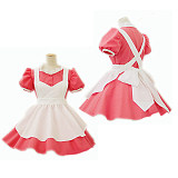 Orange Cotton Sissy Maid Dress with White Apron – Handmade Cosplay Outfit [CK102]