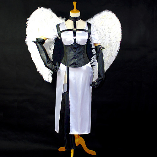 Angel Sanctuary Sara Mudo Satin Winged Cosplay Dress – Black & White [CK066]