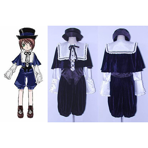 Souseiseki Deep Blue Velvet Cosplay Set with Cape and Hat from Rozen Maiden [CK770]