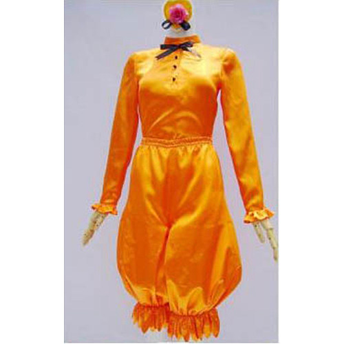Kanaria Yellow Velvet Cosplay Dress with Orange Bloomers from Rozen Maiden [CK766]