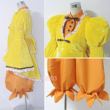 Kanaria Yellow Velvet Cosplay Dress with Orange Bloomers from Rozen Maiden [CK777]