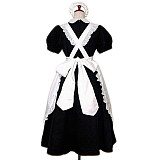 Lockable Cotton French Sissy Maid Dress with Short Sleeves and Lace Apron – Handmade Crossdressing Costume [CK816]