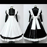 Lockable Long Satin Sissy Maid Dress with Ruffled Apron – Elegant Crossdressing Costume [CK514]