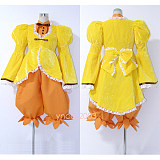 Kanaria Yellow Velvet Cosplay Dress with Orange Bloomers from Rozen Maiden [CK777]