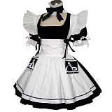 Lockable Cotton Sissy Maid Dress with Ruffled Apron and Decorative Pockets – Handmade Crossdressing Costume [CK830]