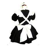 Lockable Short Cotton Classic Sissy Maid Dress with Ruffled Apron – Handmade Crossdressing Costume [CK763]