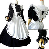 Lockable Long Cotton Sissy Maid Dress with Apron – Handmade Crossdressing Costume [CK397]