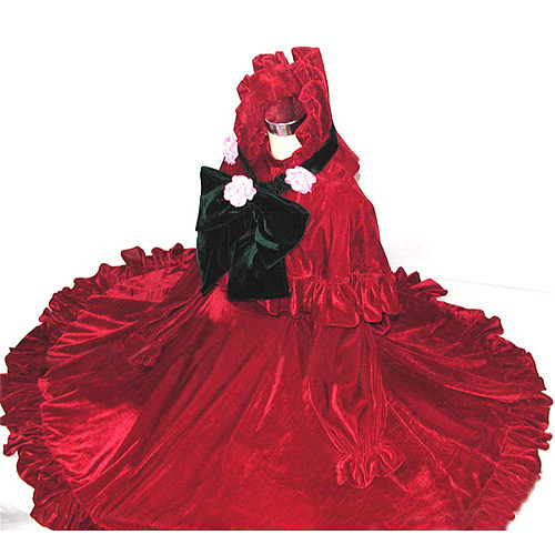 Shinku Red Velvet Gothic Doll Cosplay Dress Set from Rozen Maiden [CK768]