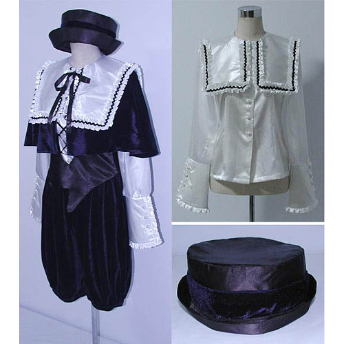Souseiseki Deep Blue Velvet Cosplay Set with Cape and Hat from Rozen Maiden [CK770]