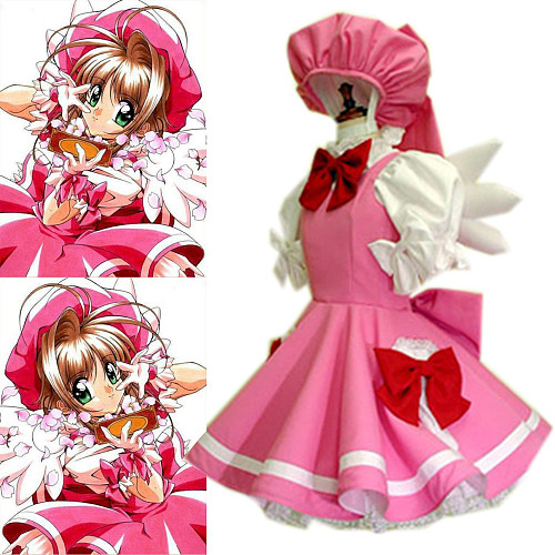 Cardcaptor Sakura Classic Pink Battle Dress with Angel Wings and Bow [CK831]