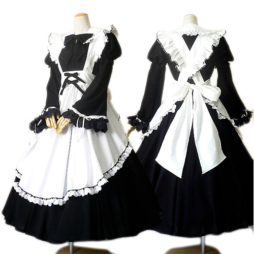 Lockable Long Cotton Sissy Maid Dress with Apron – Handmade Crossdressing Costume [CK397]