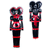 Fondcosplay Black & Red Heavy PVC Lockable Sissy Maid Dress with Heart Hood – Crossdressing Outfit [G3741]