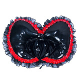 Fondcosplay Black & Red Heavy PVC Lockable Sissy Maid Dress with Heart Hood – Crossdressing Outfit [G3741]