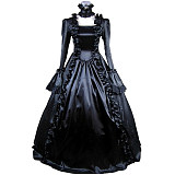 Victorian Gothic Black Satin Cosplay Dress – Ciel Phantomhive Inspired [CK1389]