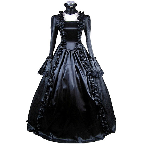 Victorian Gothic Black Satin Cosplay Dress – Ciel Phantomhive Inspired [CK1389]
