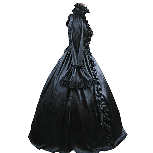 Victorian Gothic Black Satin Cosplay Dress – Ciel Phantomhive Inspired [CK1389]