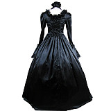 Victorian Gothic Black Satin Cosplay Dress – Ciel Phantomhive Inspired [CK1389]