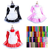 Black & White Heavy PVC Sissy Maid Dress – Lockable High-Gloss Fetish Design [G1486]