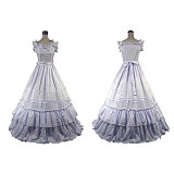 Handmade Lavender Cotton Victorian Ruffle Evening Gown – Sissy Transformation Dress [CK1437]