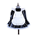 Black & White Heavy PVC Sissy Maid Dress – Lockable High-Gloss Fetish Design [G1486]