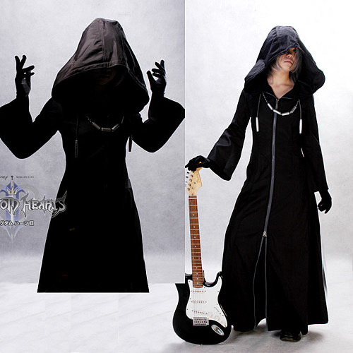 Kingdom Hearts Axel Black Cotton Cloak Cosplay Costume [G171]