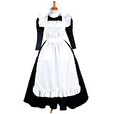 Lockable Black and White Cotton Sissy Maid Dress with Apron – [G082]