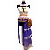 Final Fantasy Yuna Cosplay Costume – White & Blue Cotton Dress [G043]